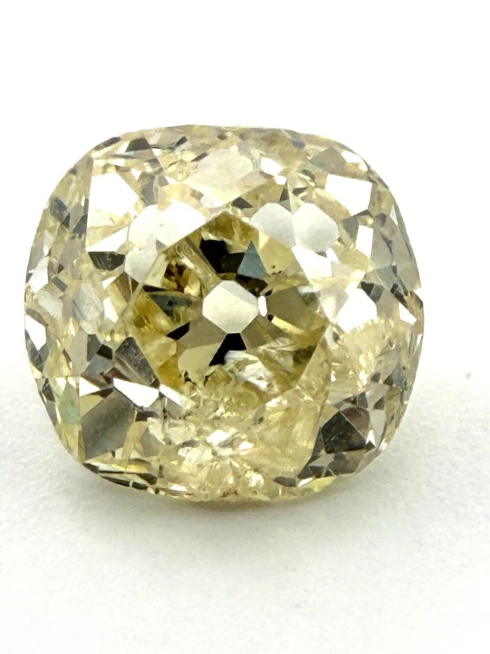 1.75CT Fancy Yellow Old Miner Cut Diamond Loose Natural I2 Antique Cushion